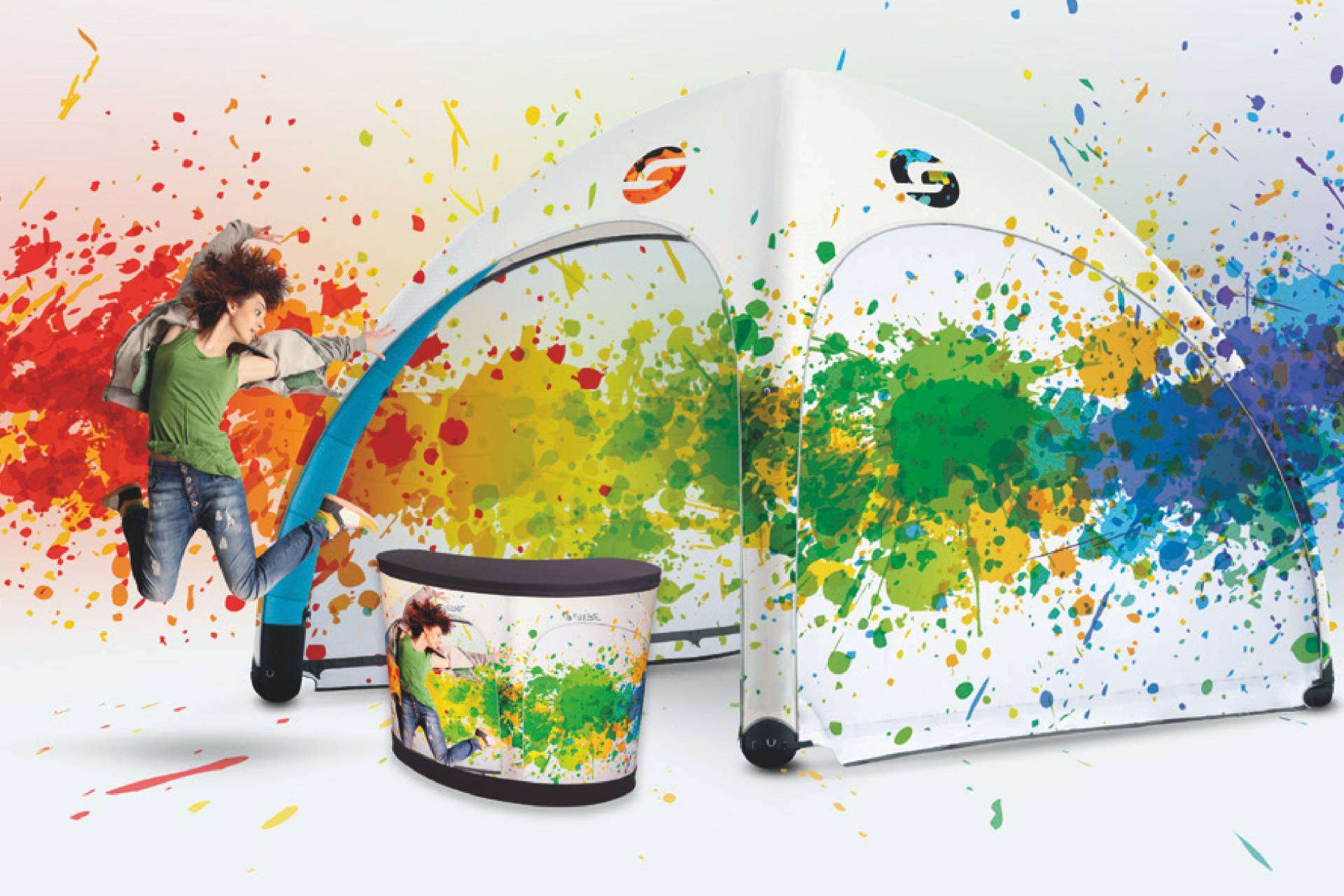 Carpas hinchables en Olika Stands con acabados premium