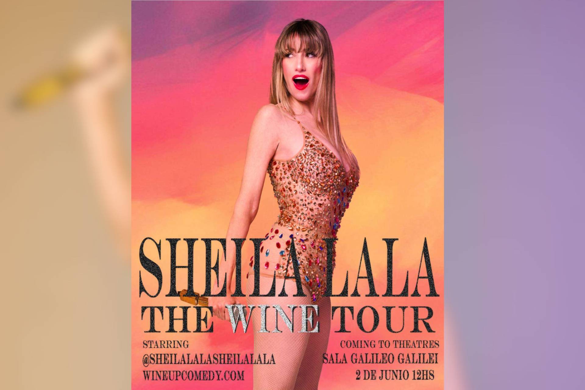 Sheila Lala llena sus shows de comedia y vino